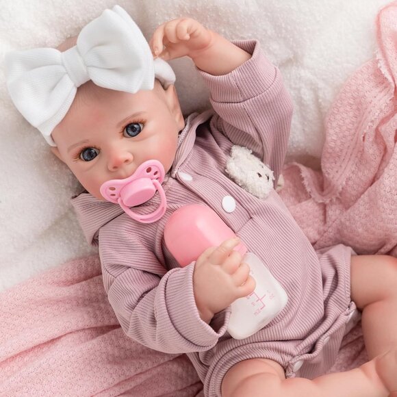 Reborn Baby Dolls Girl18 Inch with Feeding Accessories for Girls